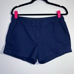 J.Crew Navy Chino Shorts Low Rise Cotton Size 4 Classic Preppy